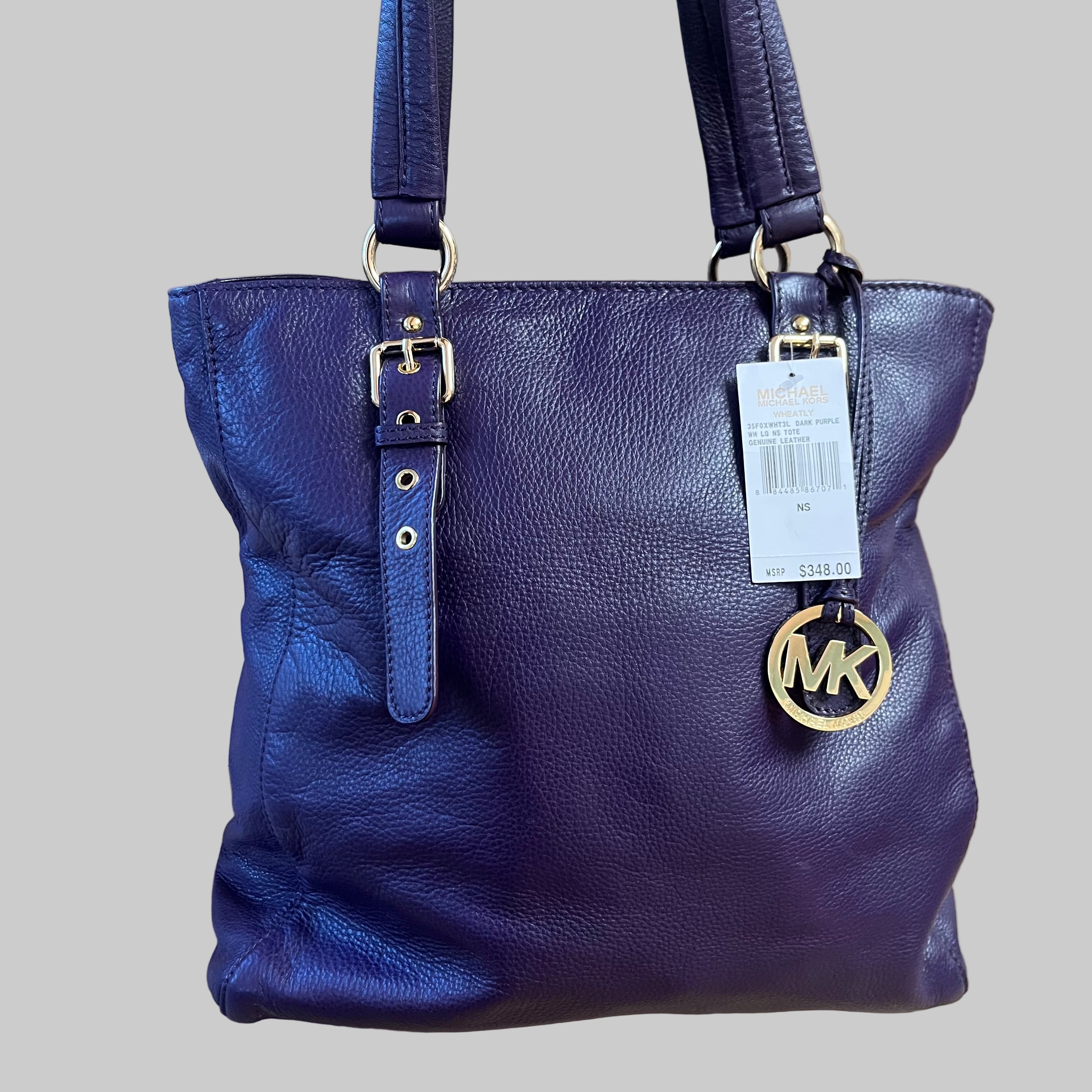 Michael Kors purple leather tote, NEW WITH TAGS!