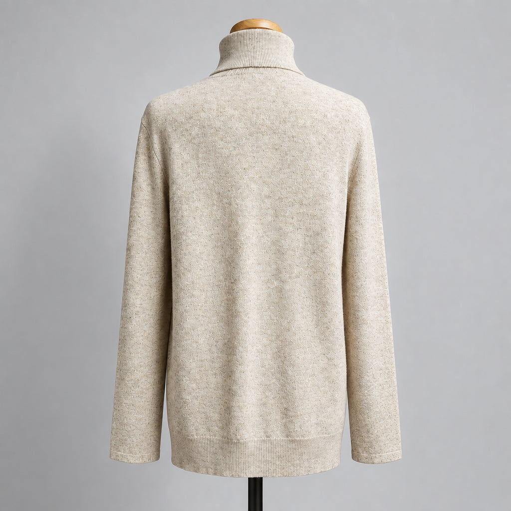 J. McLaughlin oatmeal cashmere turtleneck sweater, size M