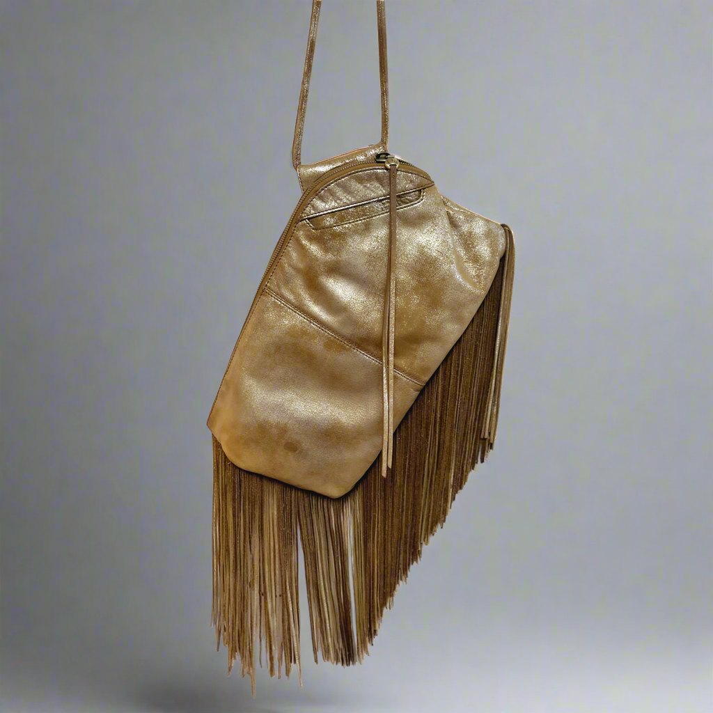 HOBO gold metallic fringe Stevie bag, LIKE NEW!