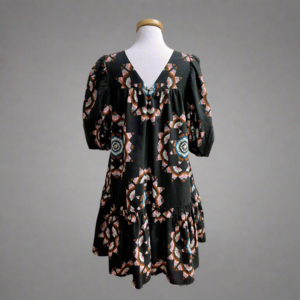Sea New York black print Lindstrom dress, size XS