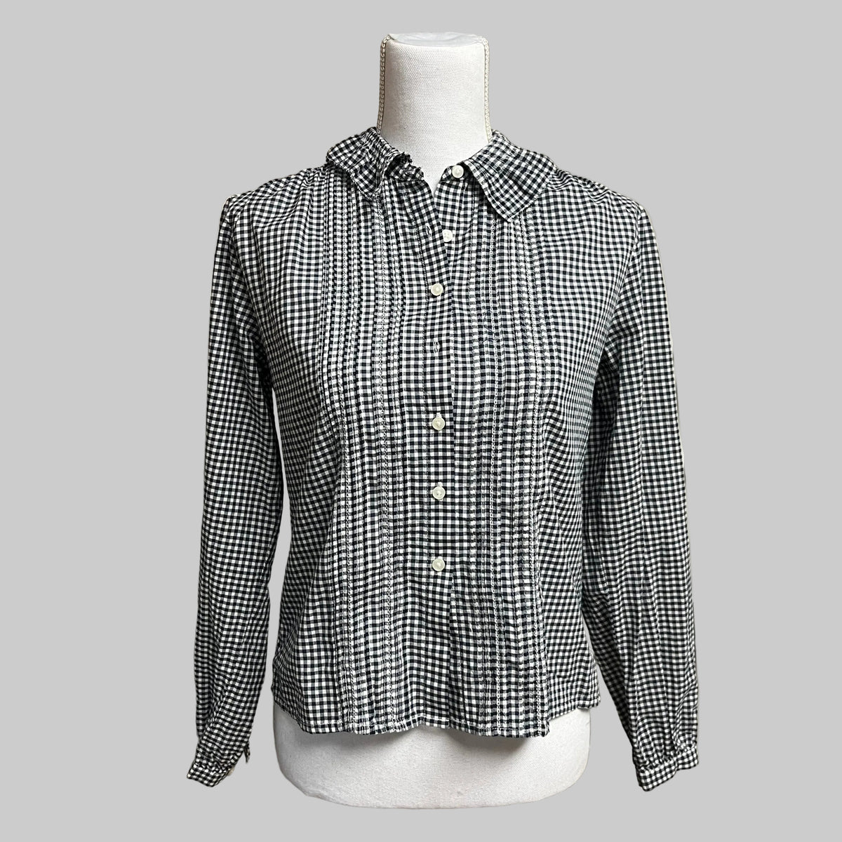 Trovata navy check Alise blouse, size XS