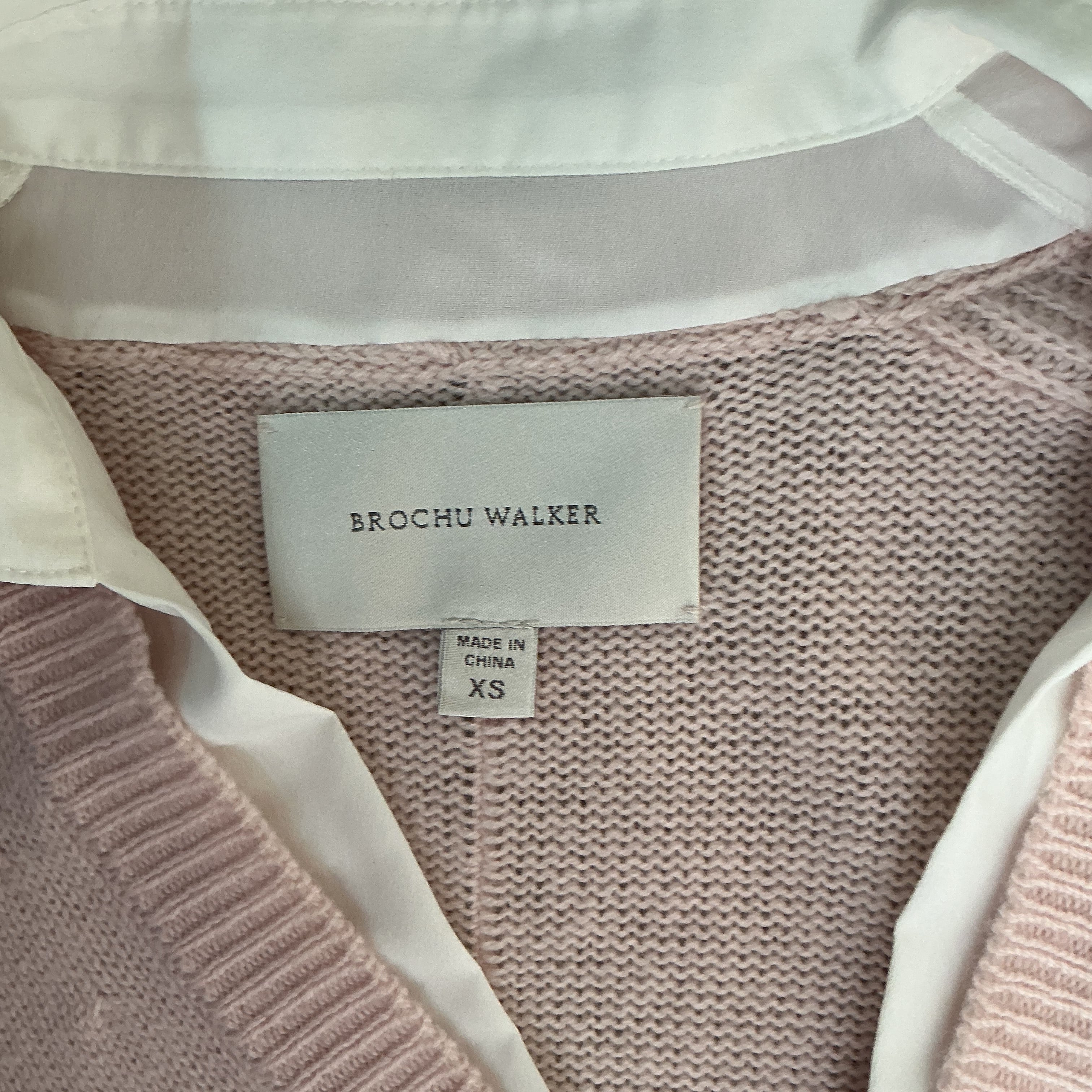 Brochu Walker blush pink The Looker Layered sweater, size XS