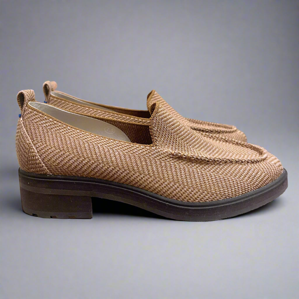 Rothy's camel herringbone The Lug loafers, size 7.5, BRAND NEW!