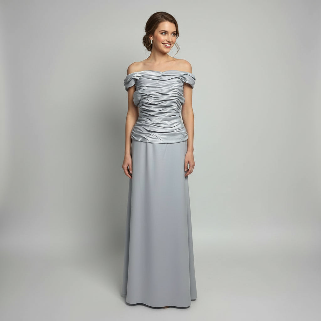 David's Bridal silver dress, size L