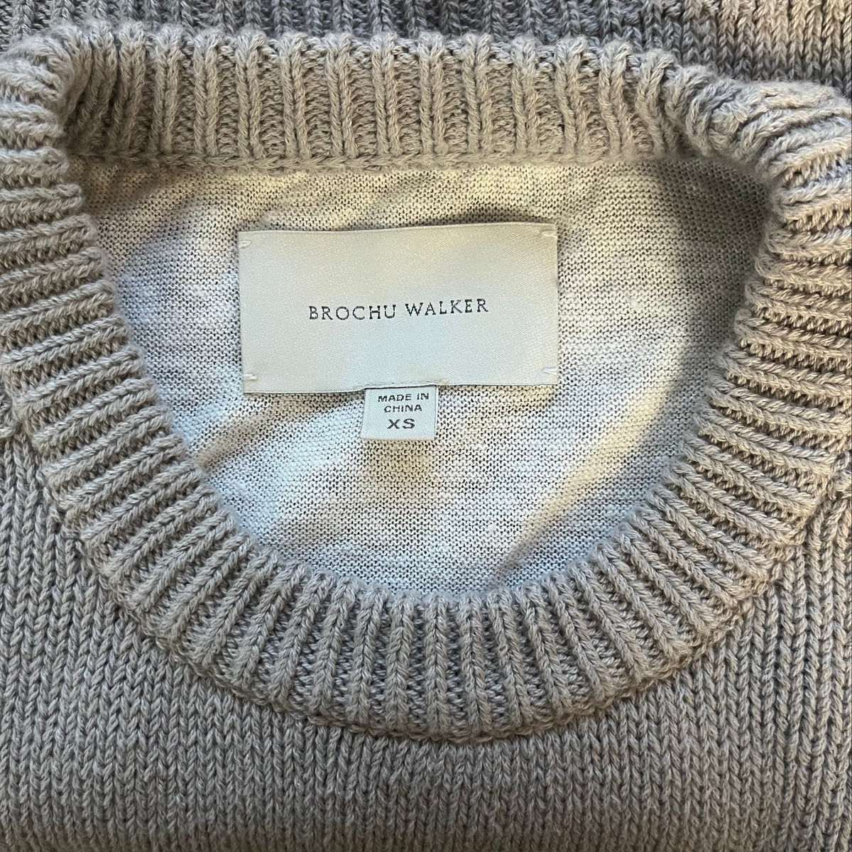 Brochu Walker gray cotton sweater, size XS