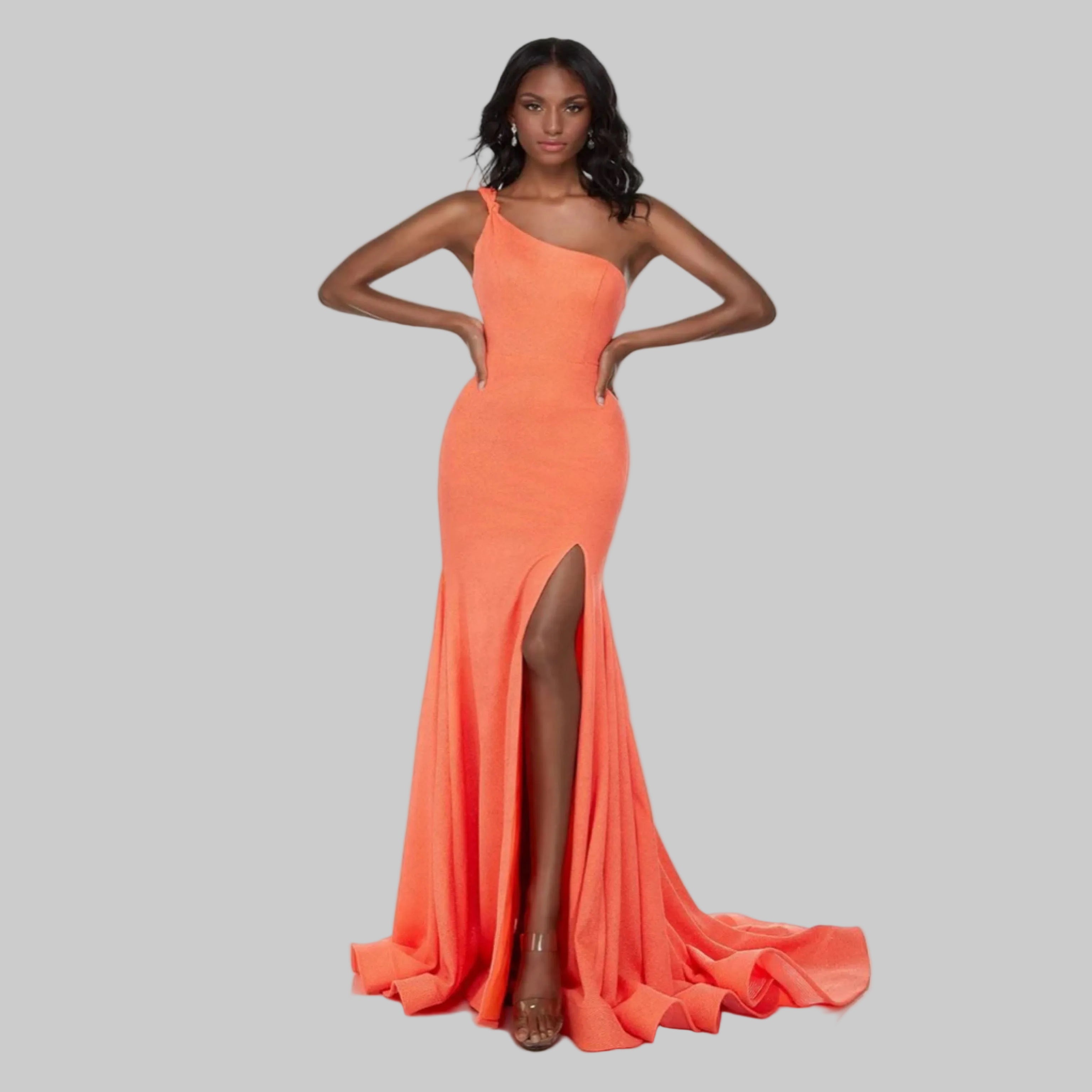 Alyce Paris orange one-shoulder dress, size 4, NEW WITH TAGS!
