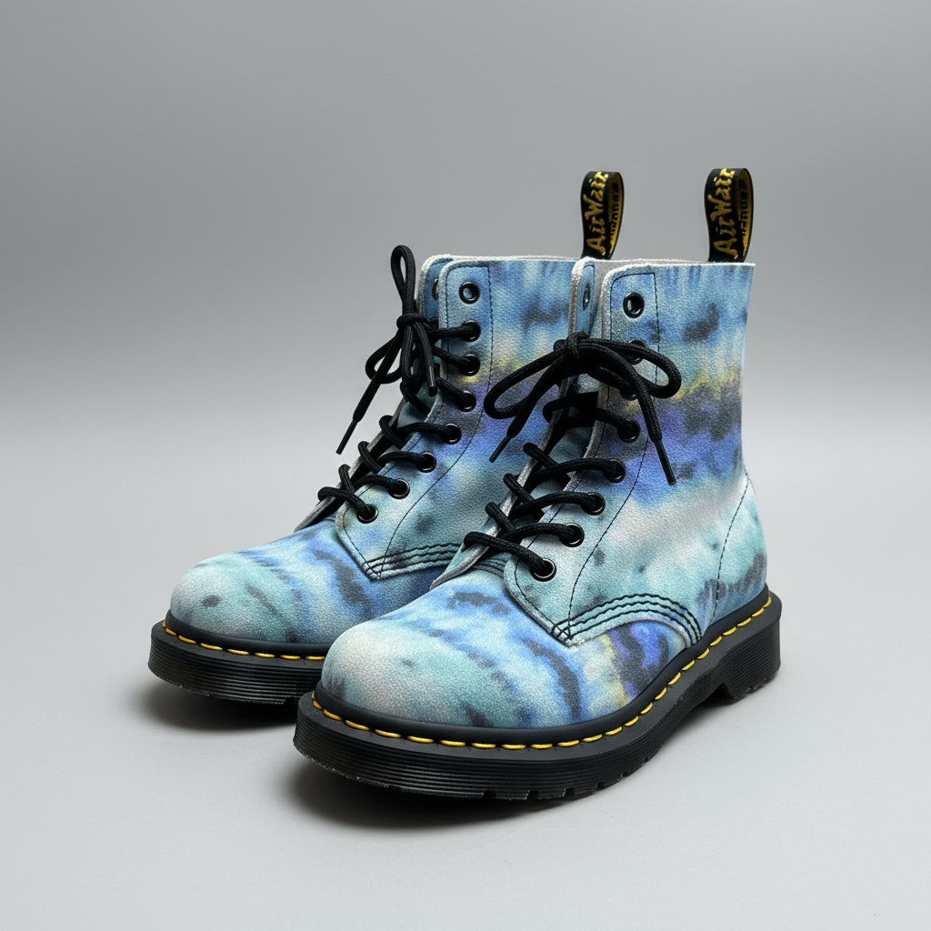 Doc Martens blue tie dye Pascal boots, size 5, LIKE NEW!