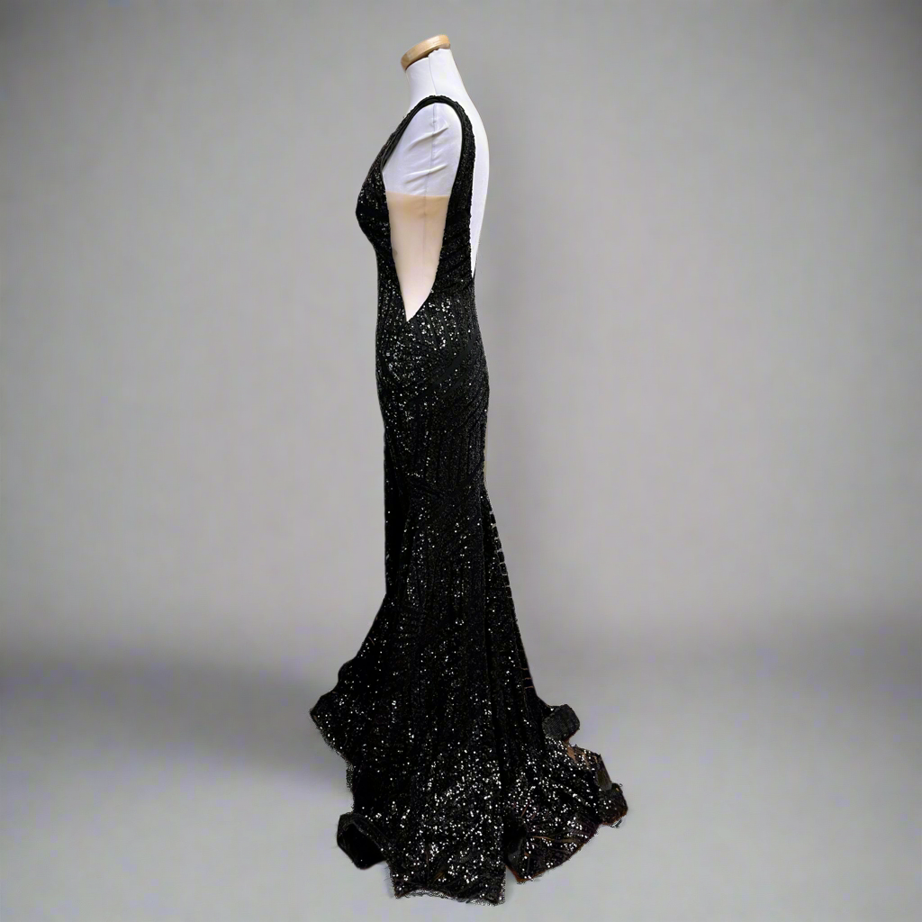 Jovani black sequin dress, size 6