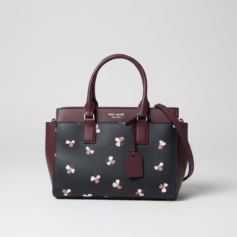 Kate Spade black and burgundy Cameron Dusk Buds bag, LIKE NEW!