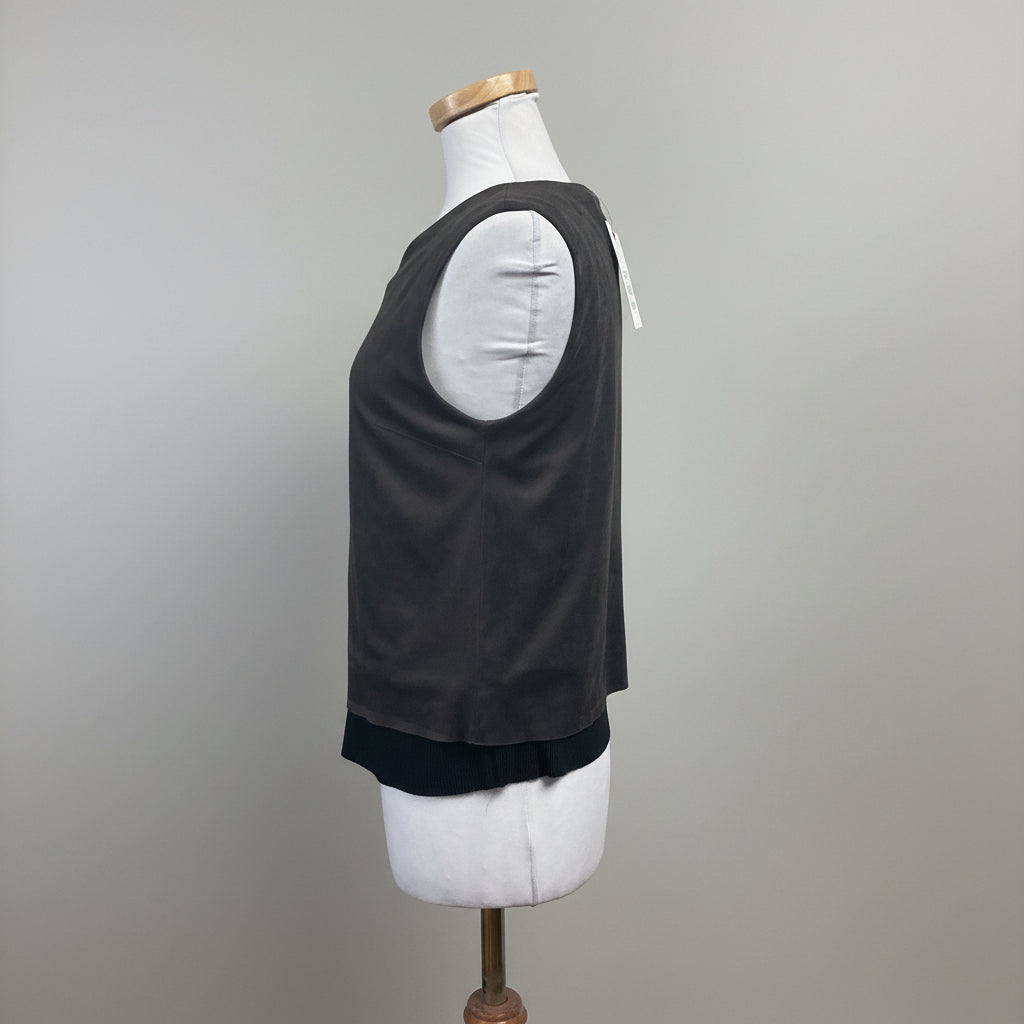 Drew gray faux suede Davis top, Size S