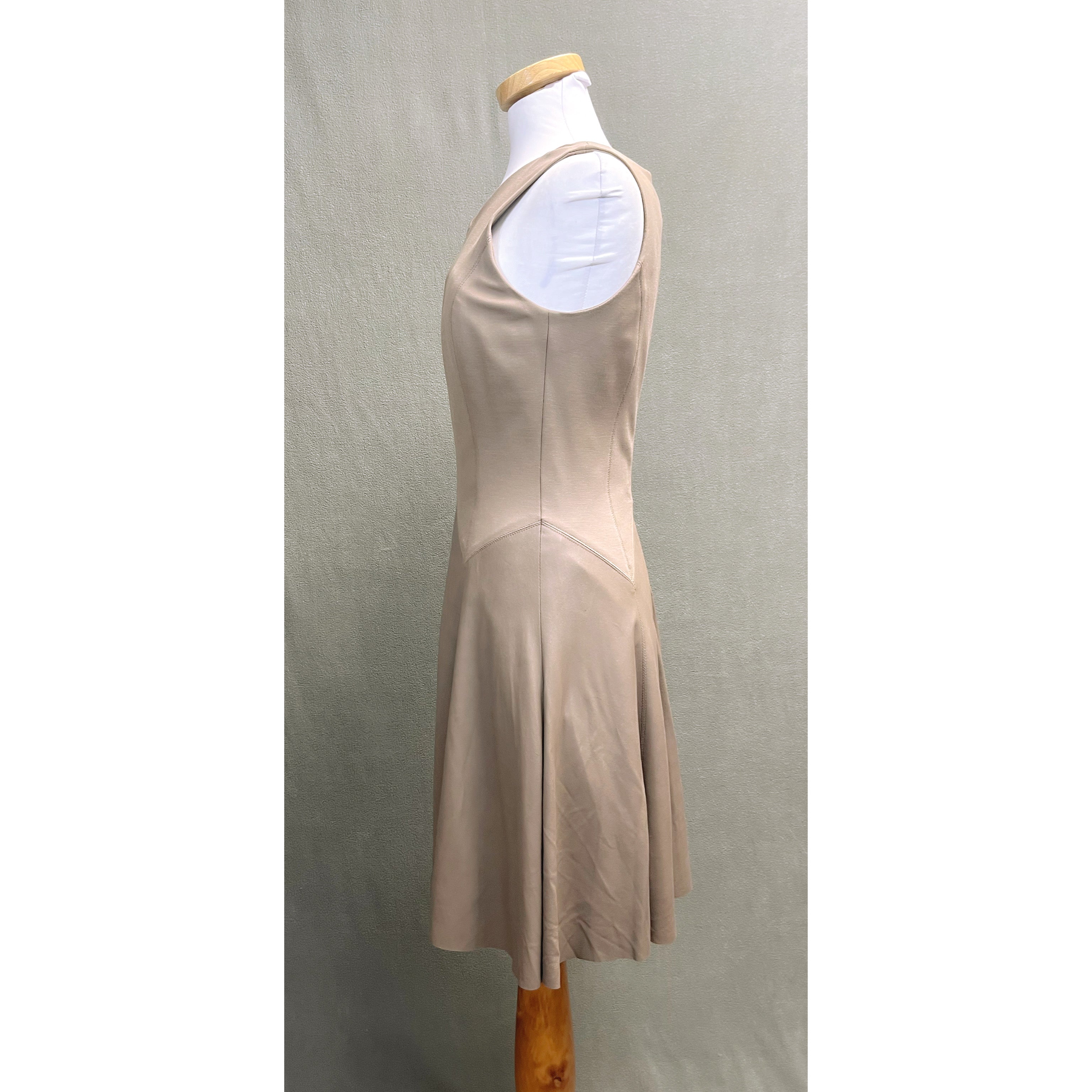 My Tribe taupe leather trim dress, size M, NEW WITH TAGS!