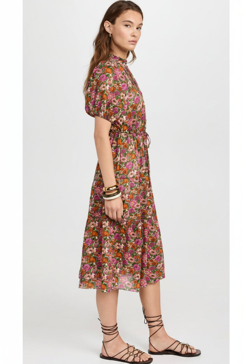 Trovata magenta and orange floral Hildie dress, size XS