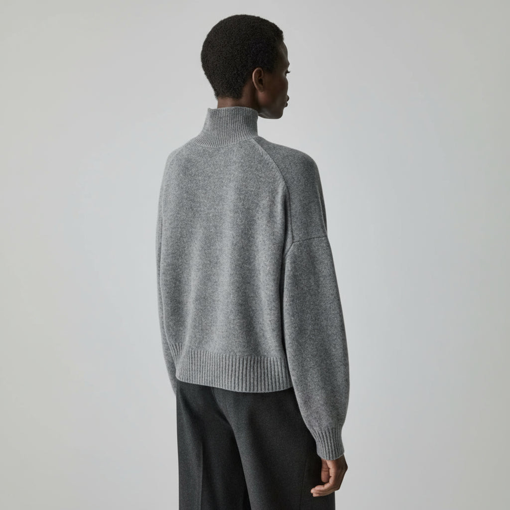 Theory gray cashmere cropped sweater, size P