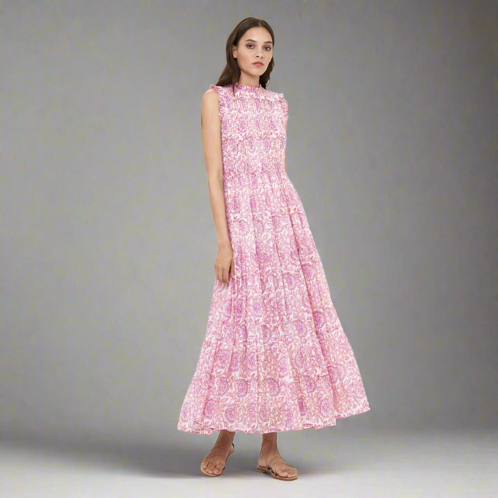 Oliphant pink floral Malta dress, size M