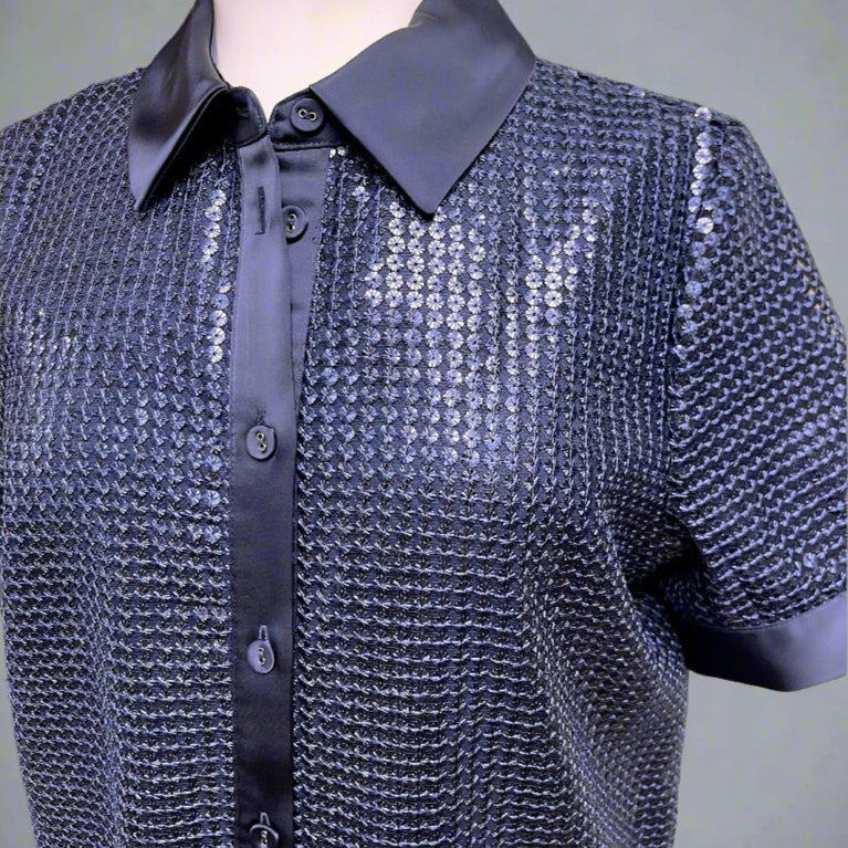Et Cetera navy sequin dress, size 4, NEW WITH TAGS!