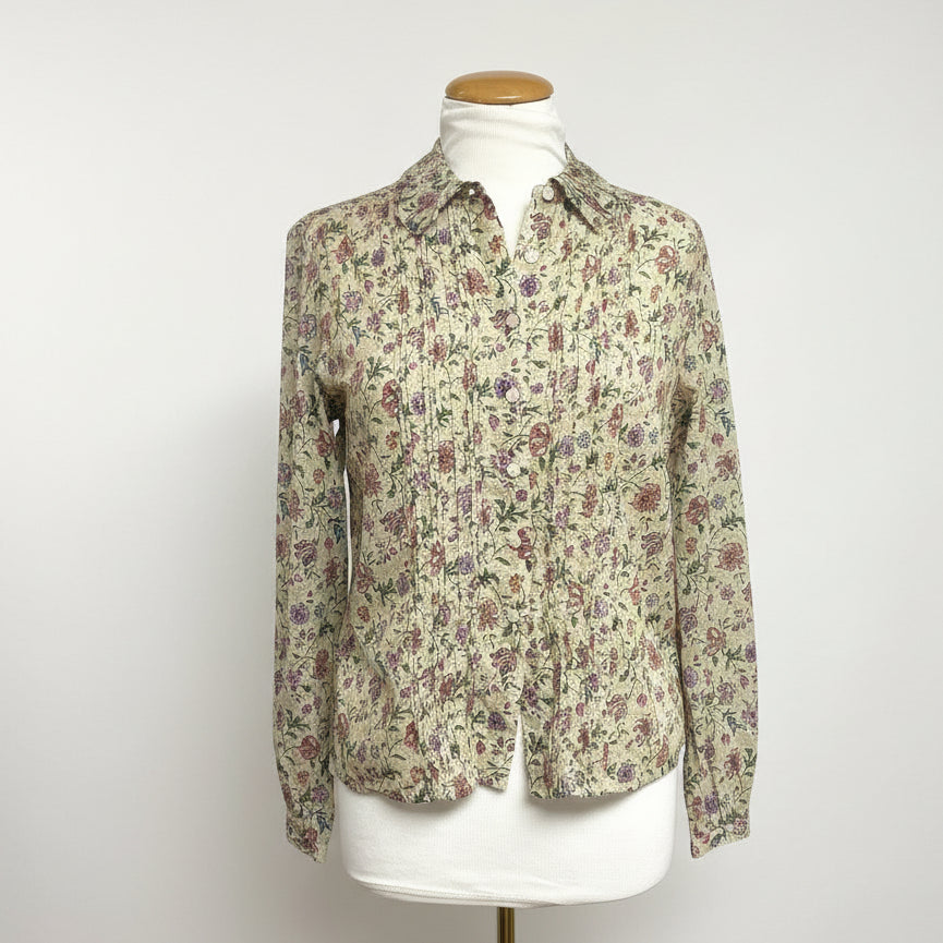 Trovata cream floral Herbarium Alise blouse, size XS