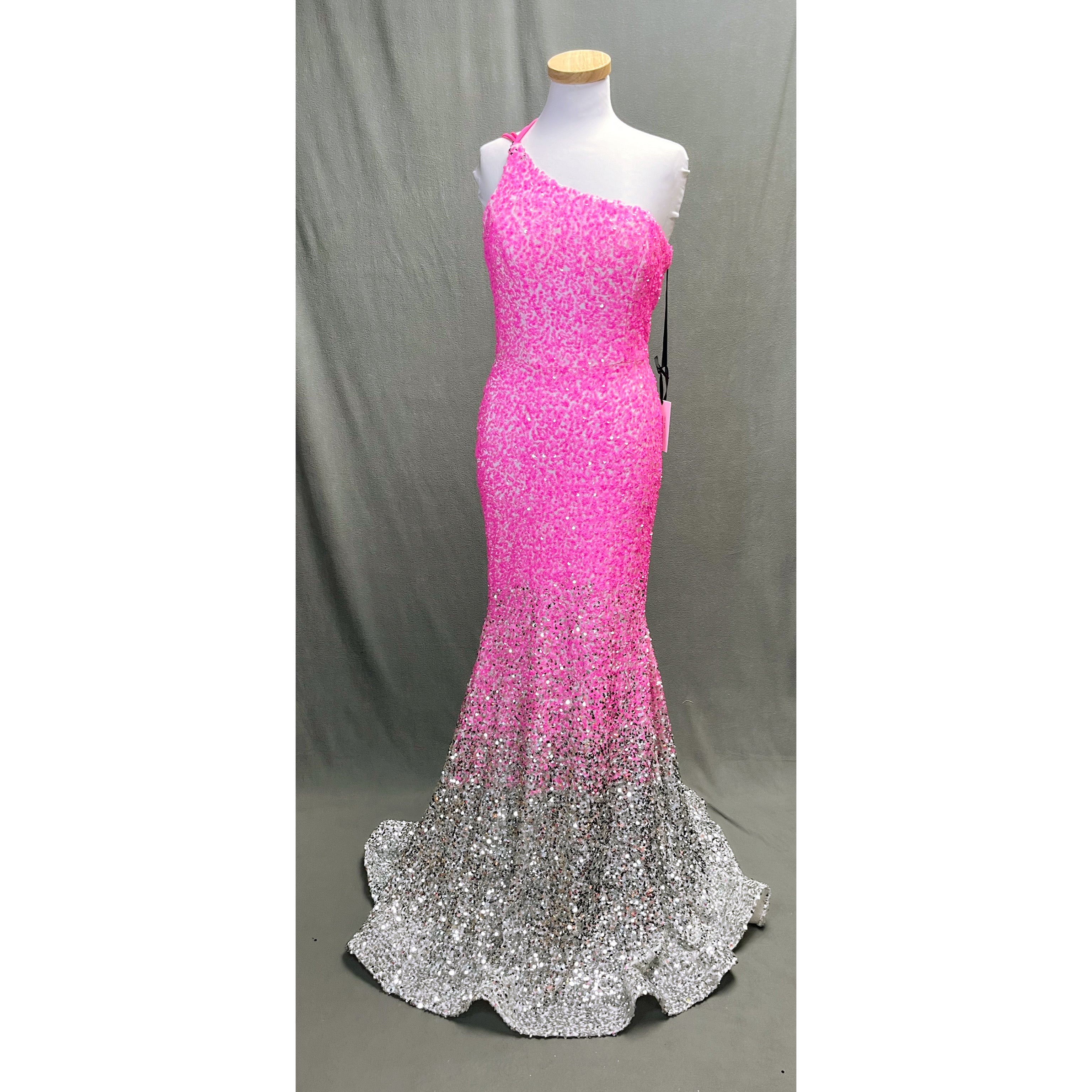 Alyce Paris neon pink sequin dress, size 6, NEW WITH TAGS!