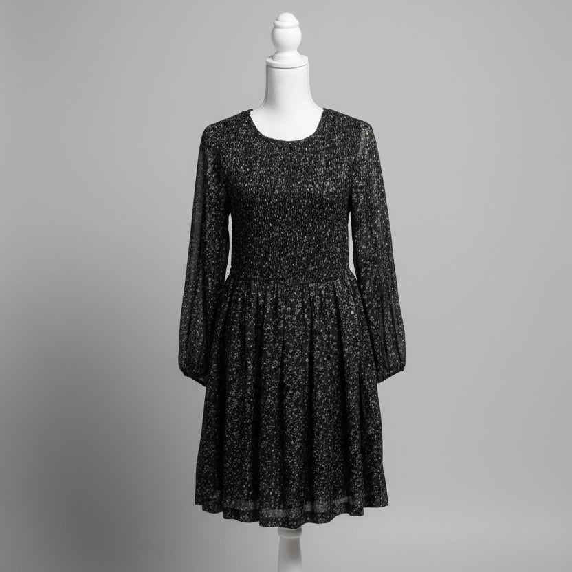 Apiece Apart black floral Olivia dress, size 2
