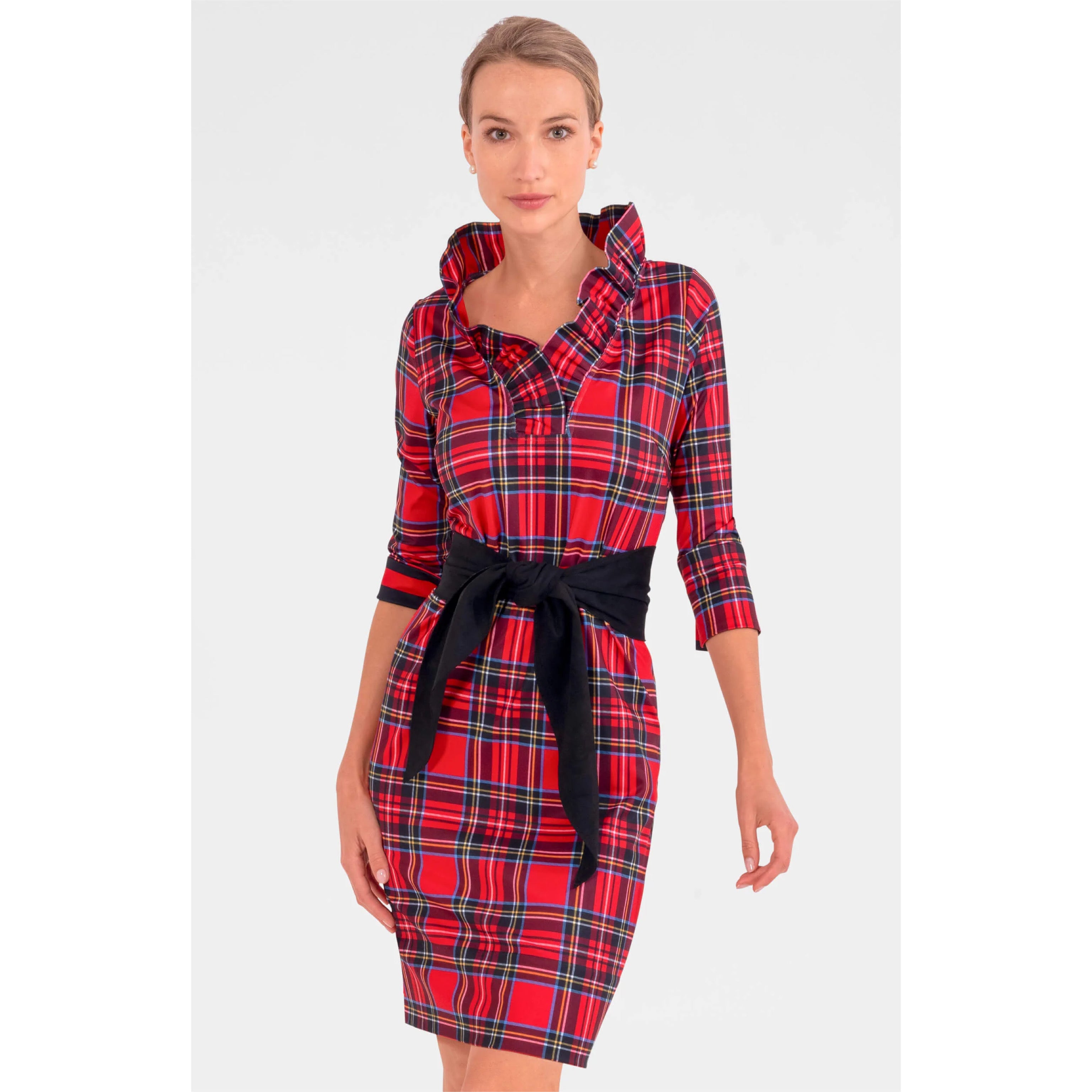 Gretchen Scott red plaid Duke of York dress, size L