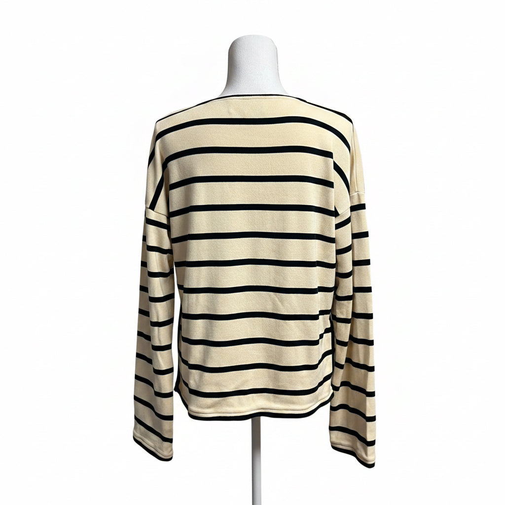 La Ligne cream and navy stripe Breton top, size XS