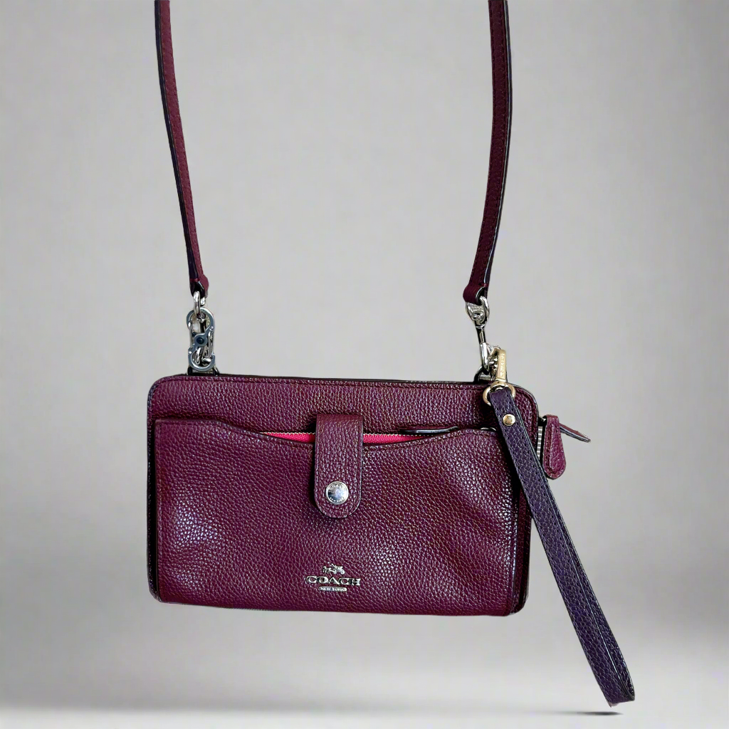 Coach burgundy leather Noa Pop Up Messenger bag