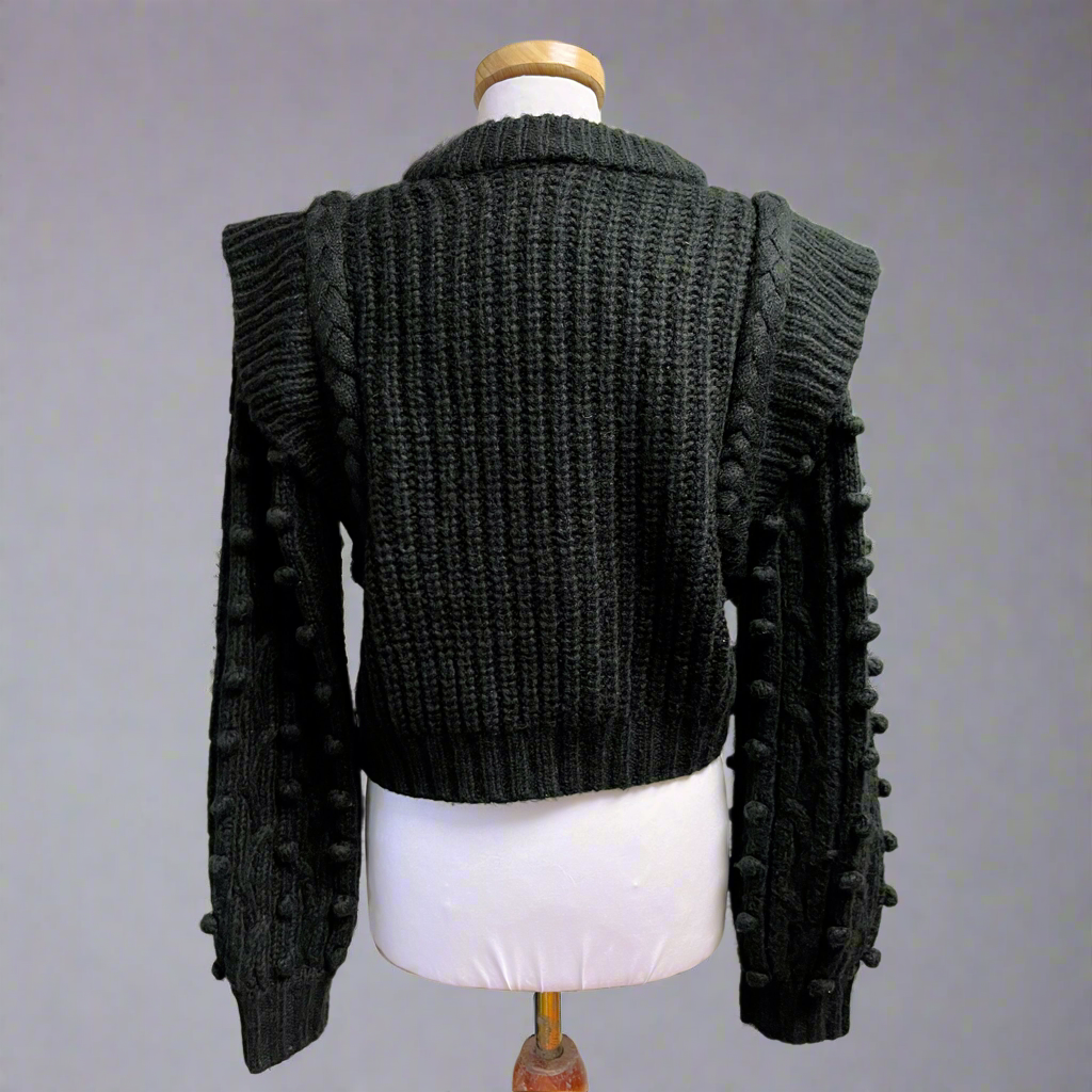 FARM Rio black Braided sweater, size S