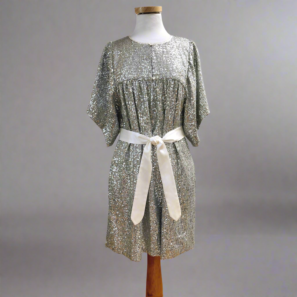 Emerson Fry silver sequin dress, size S