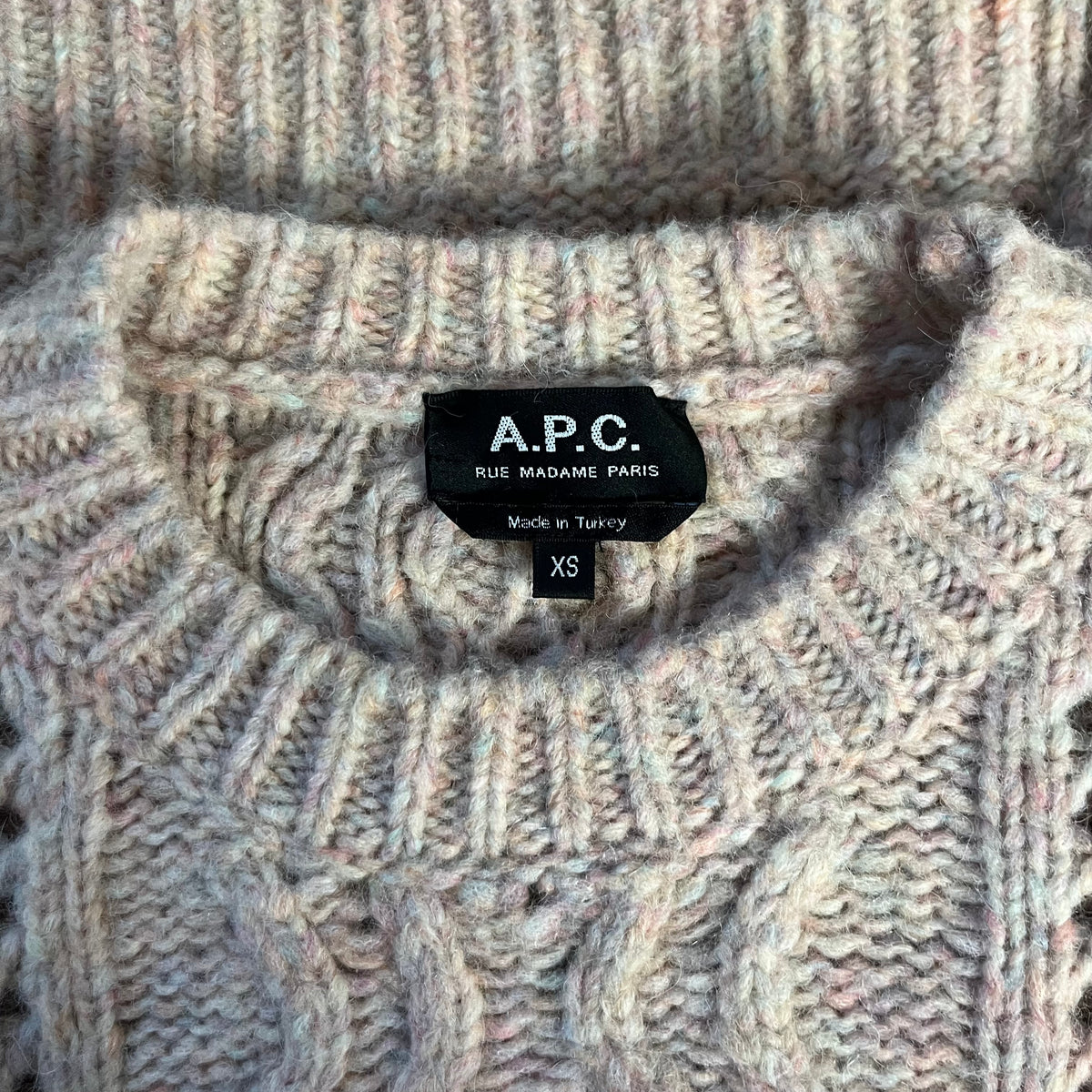 APC blush and gray Alisandre sweater, size XS