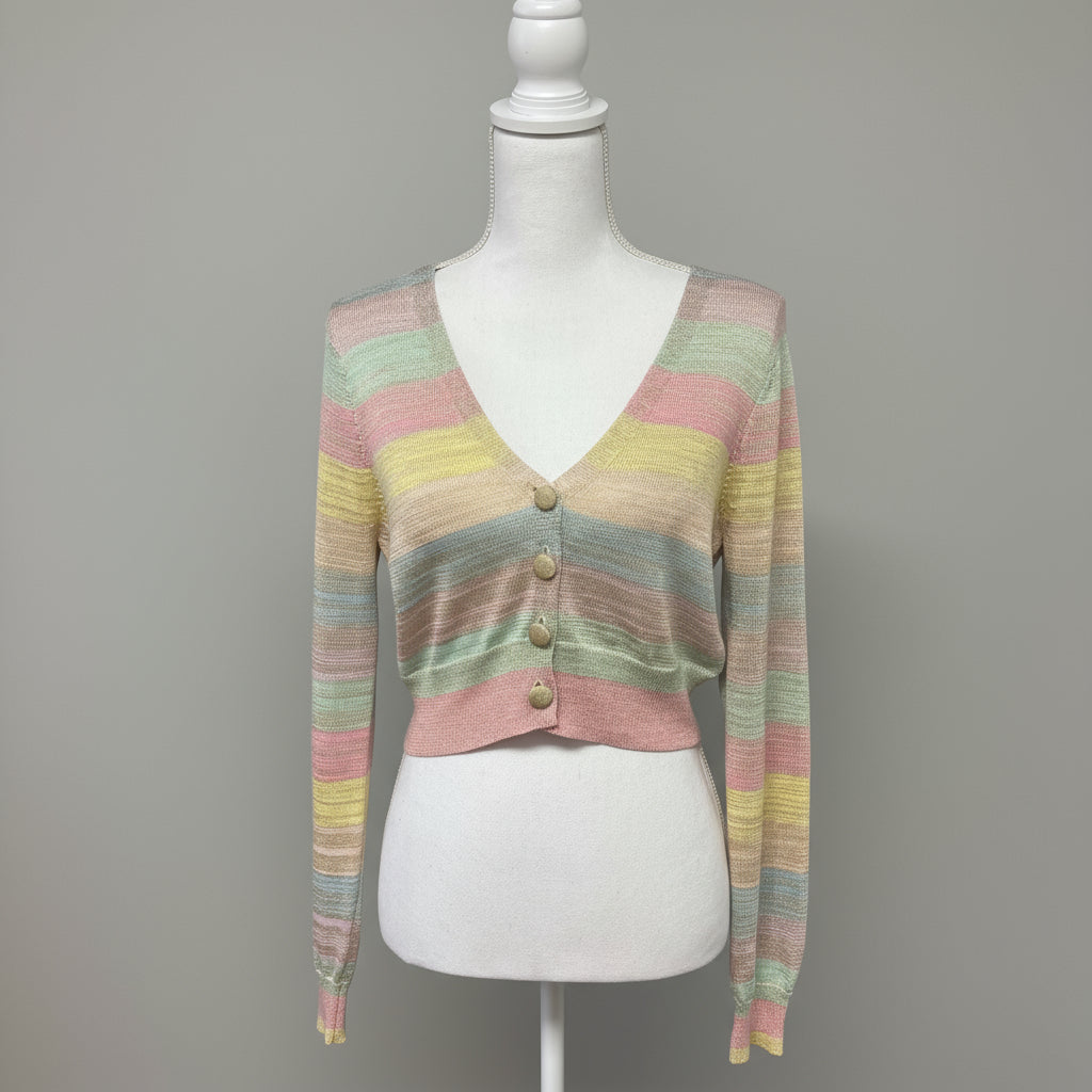 LoveshackFancy pastel stripe Asteria cardigan, Size XS