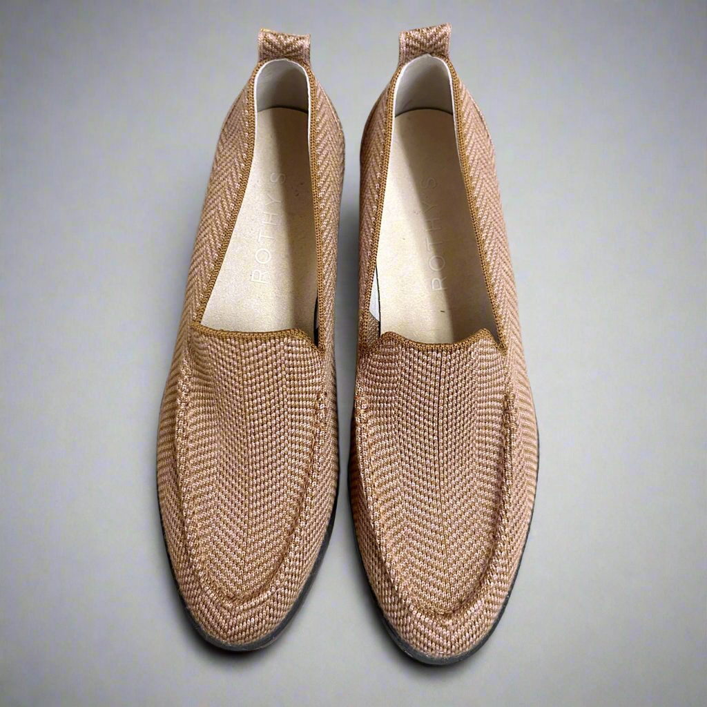 Rothy's camel herringbone The Lug loafers, size 7.5, BRAND NEW!