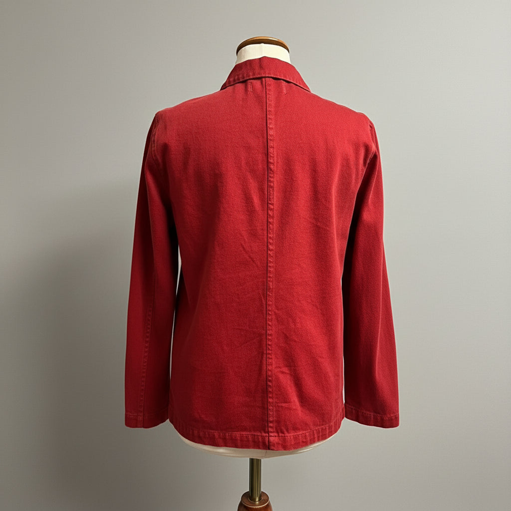 Alex Mill red recycled denim work jacket, size XXS