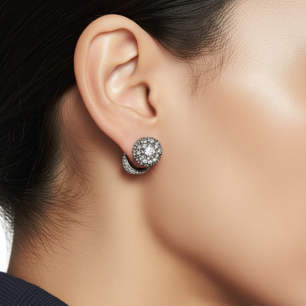Balenciaga silver tone Cagole Stud earrings