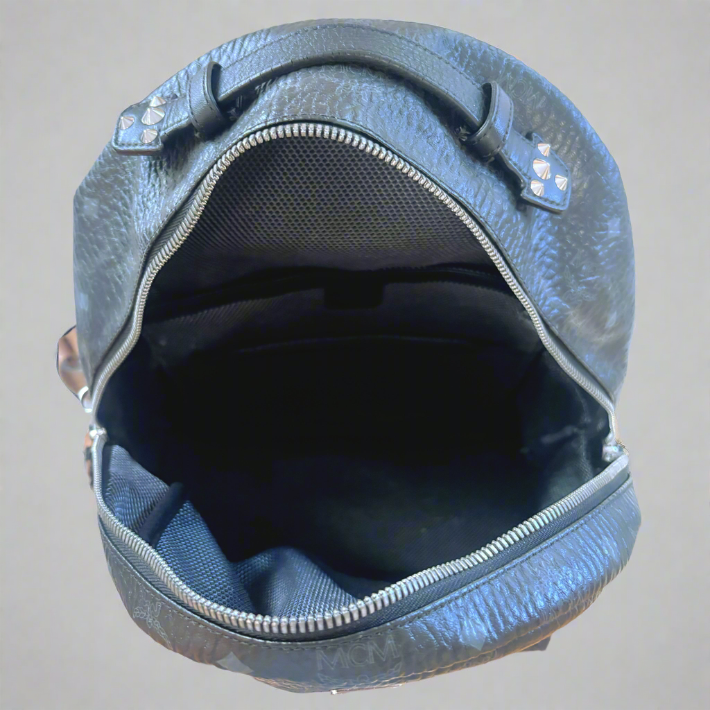 MCM black logo backpack