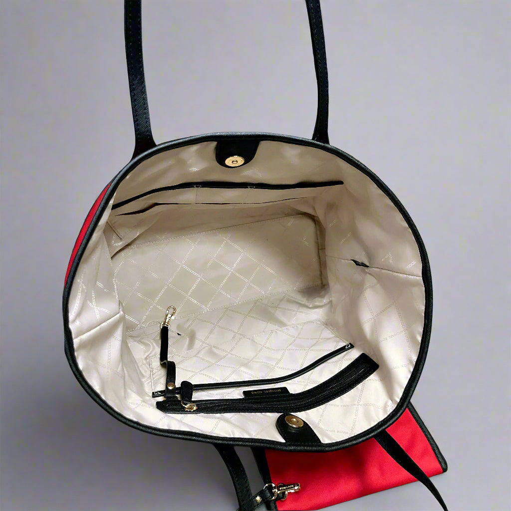 Michael Kors red nylon "Eva" tote