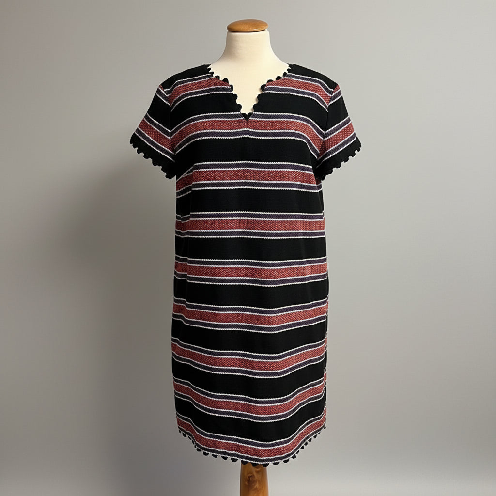 Sara Campbell black stripe dress, size 14, NEW WITH TAGS!