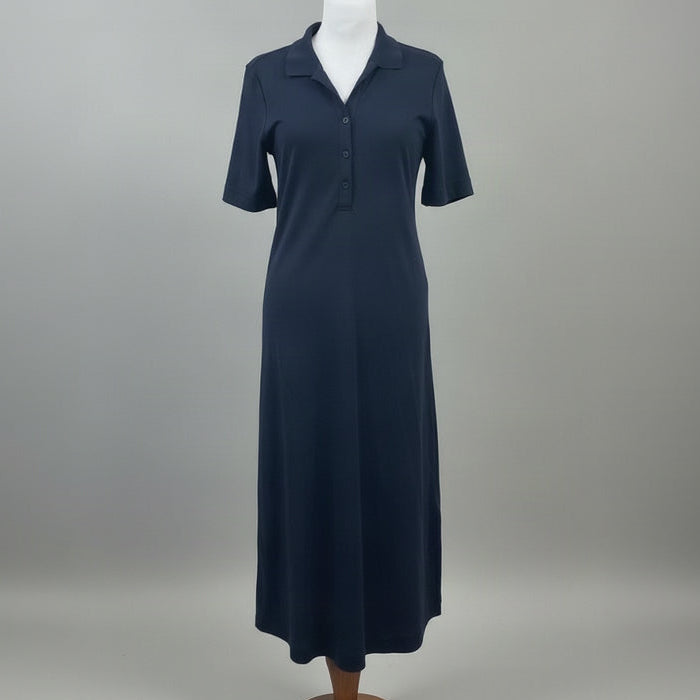 Ayr navy knit Scout Polo Midi dress, size M
