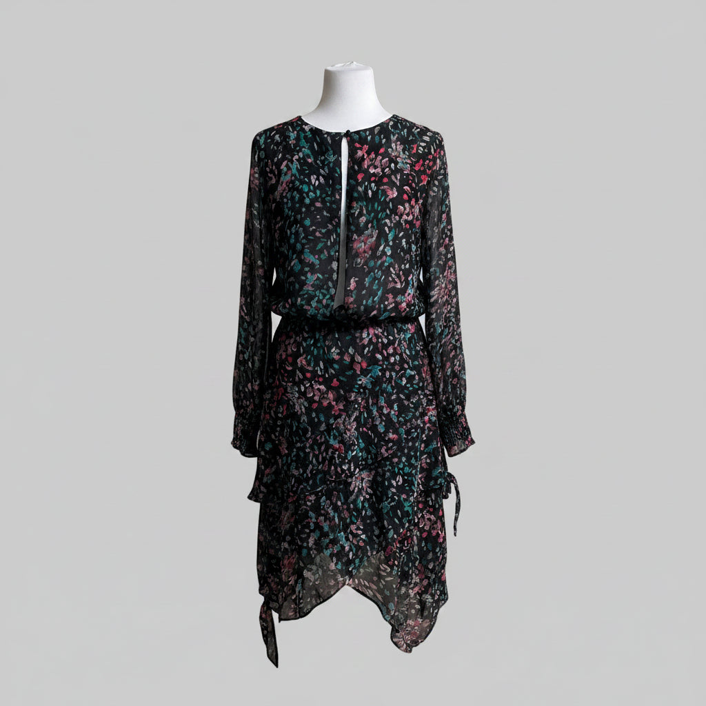 IRO black floral dress, size 10