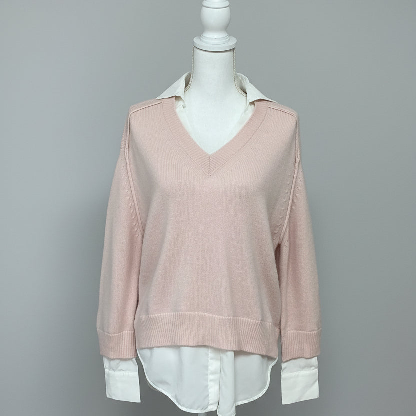 Brochu Walker blush pink The Looker Layered sweater, size XS