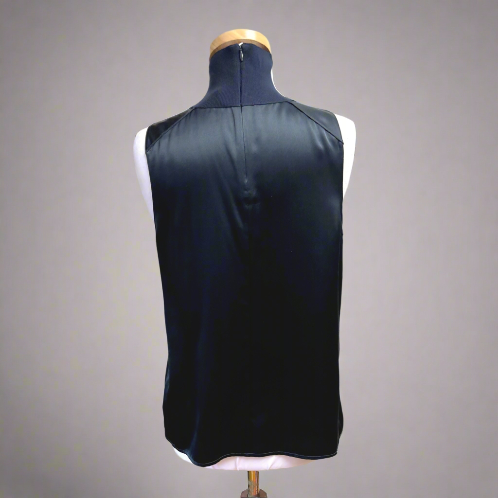 Rag & Bone navy silk blouse, size M