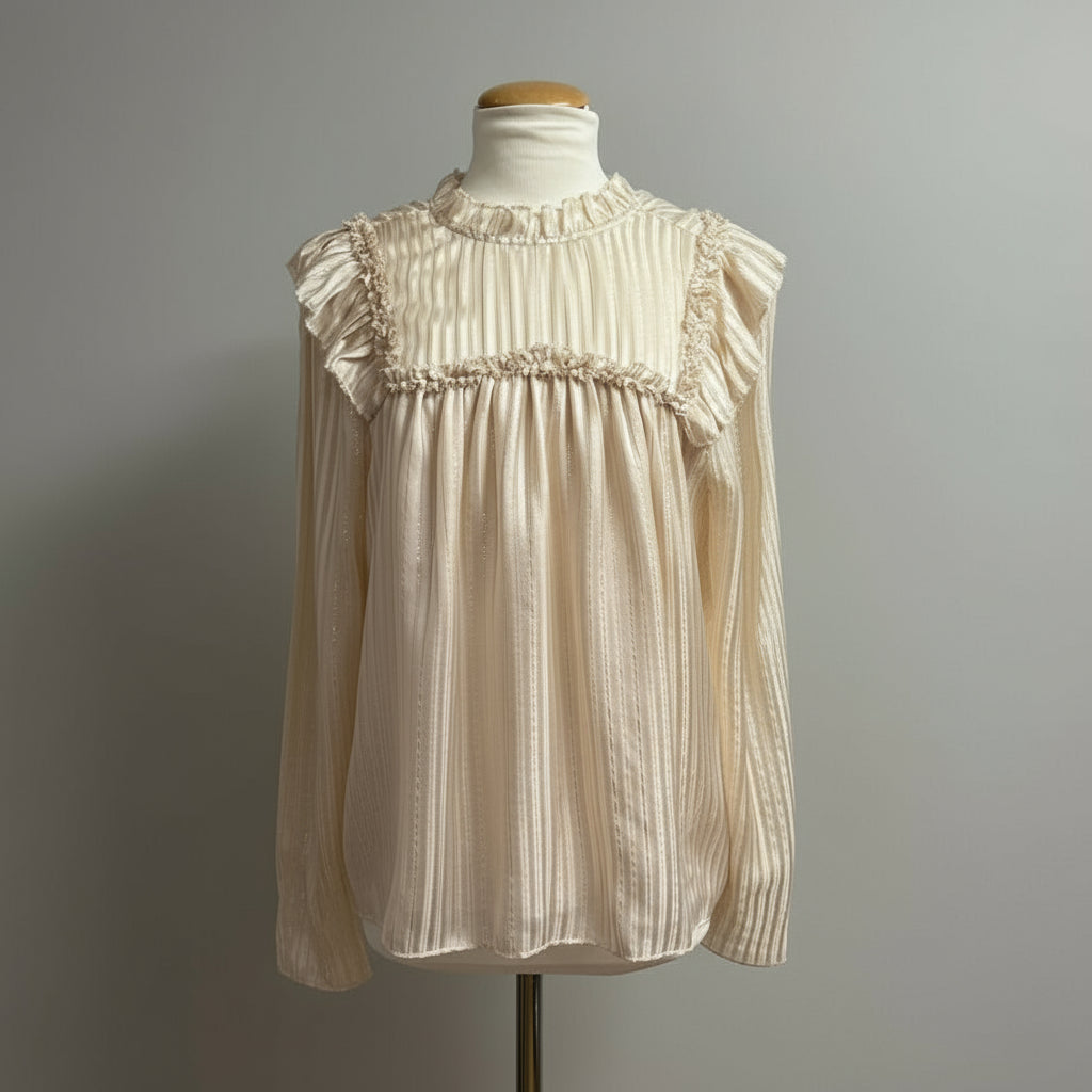 Marie Oliver cream and gold Estelle blouse, size L