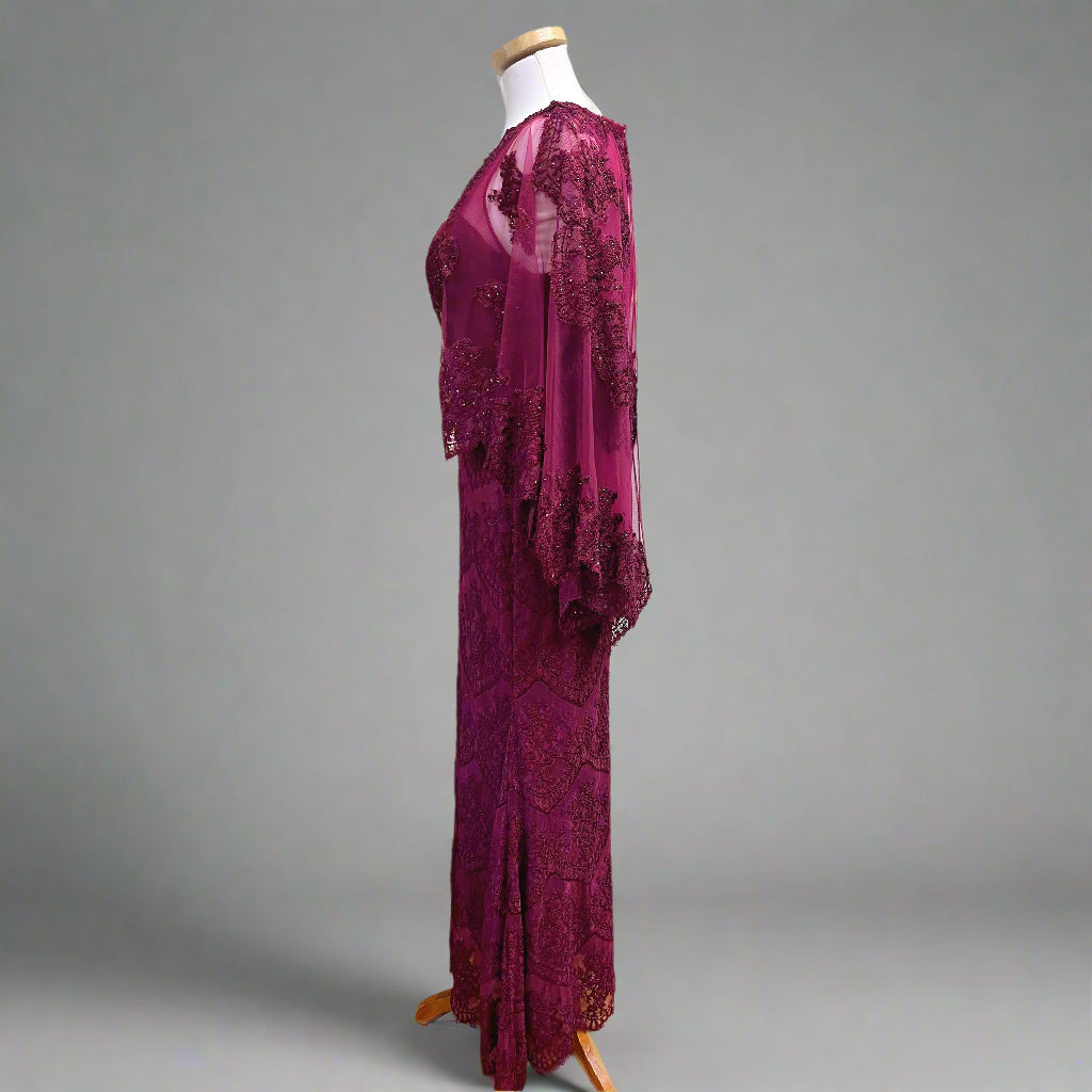 Montage Mon Cheri burgundy dress, size 14
