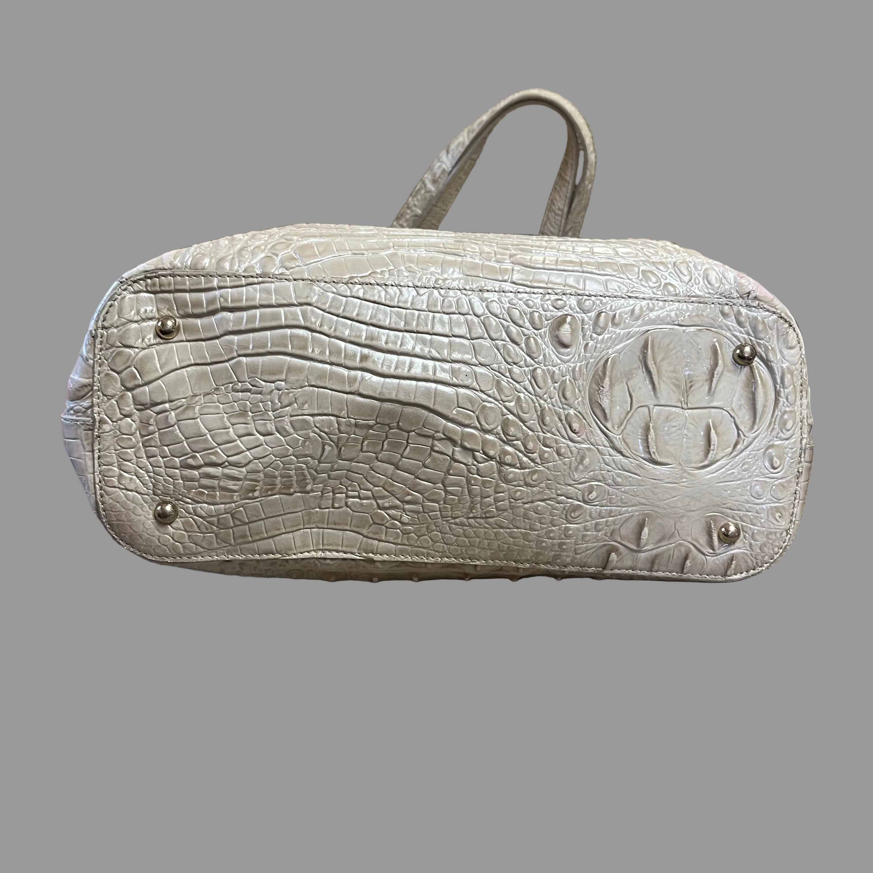 Brahmin cream "croc" tote, LIKE NEW!