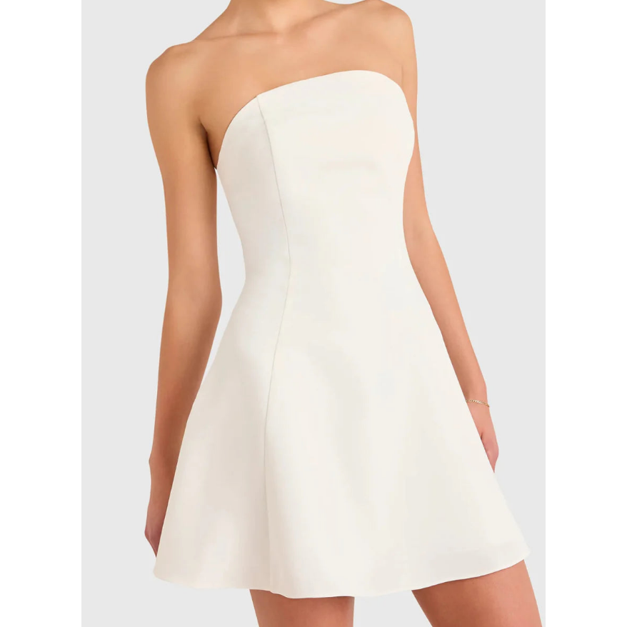 Amanda Uprichard white Romilly mini-dress, size L, NEW WITH TAGS!