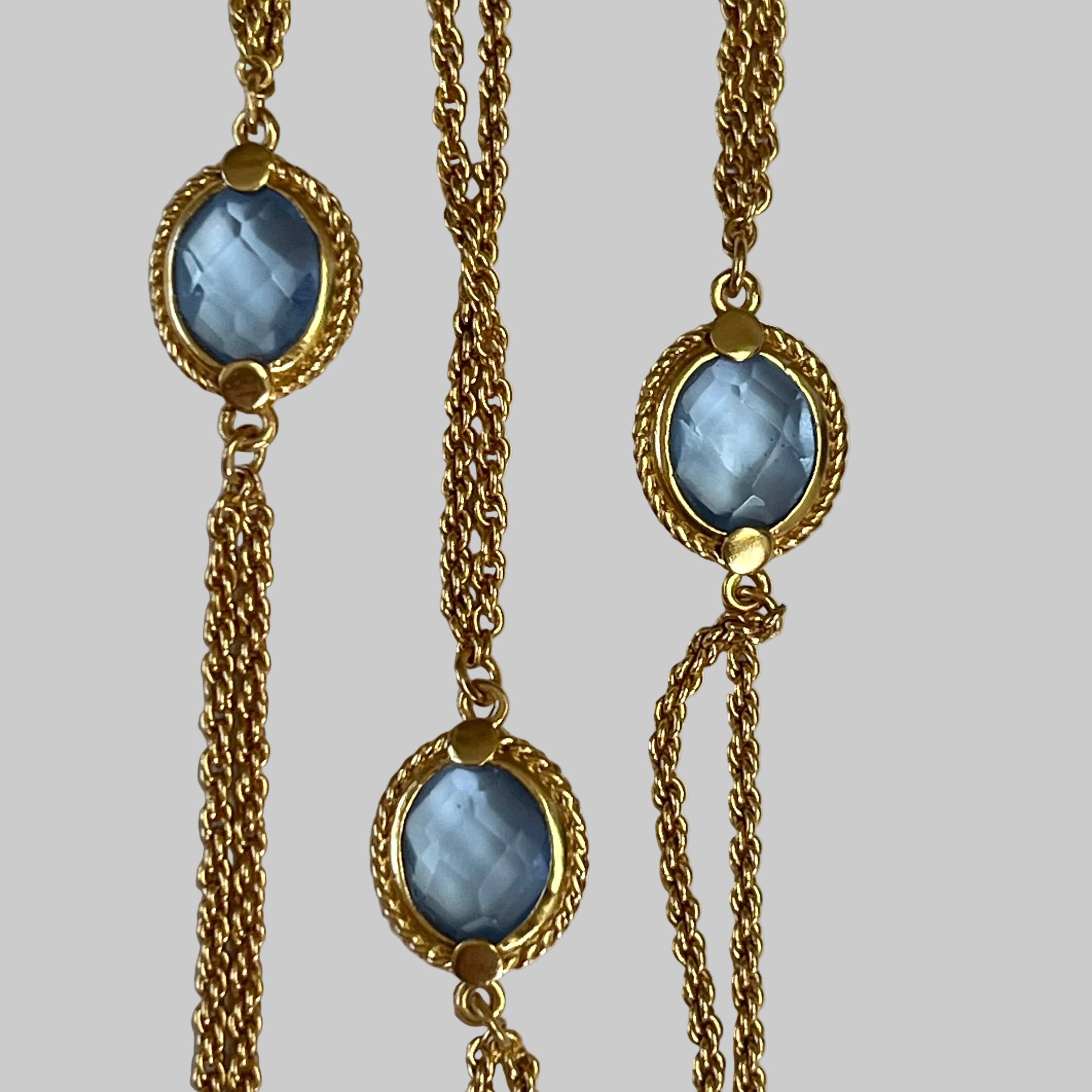 Julie Vos gold plate and pale blue stone necklace