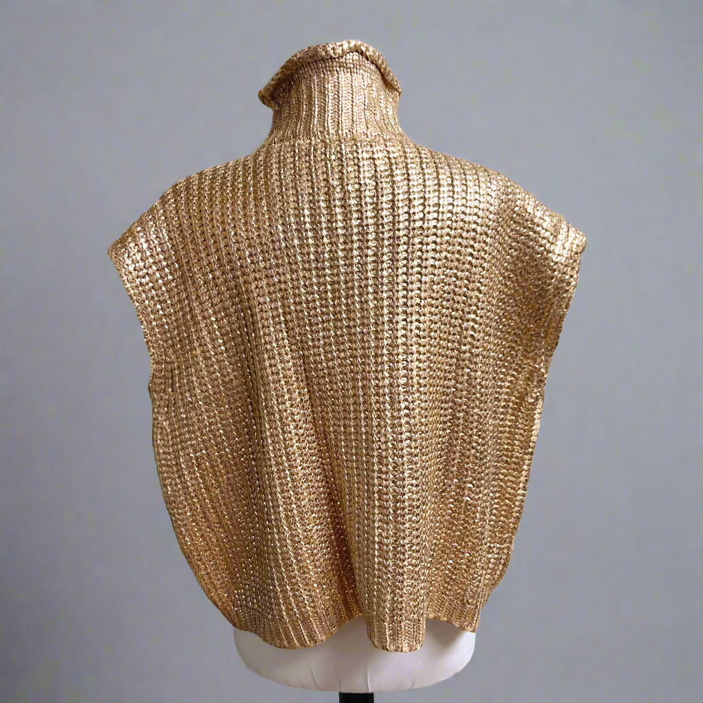 Style U rose gold metallic sweater, size M