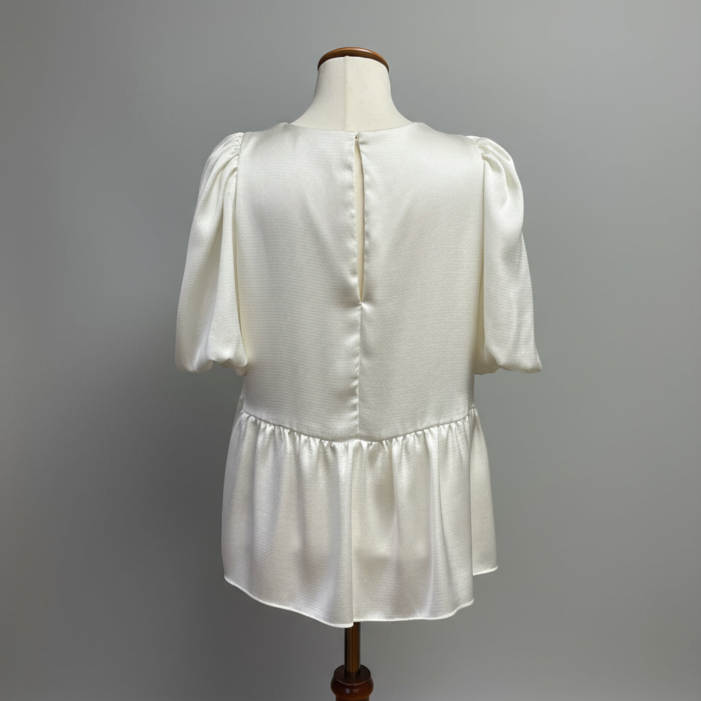 Lilly Pulitzer cream satin Blakelynn blouse, size 4
