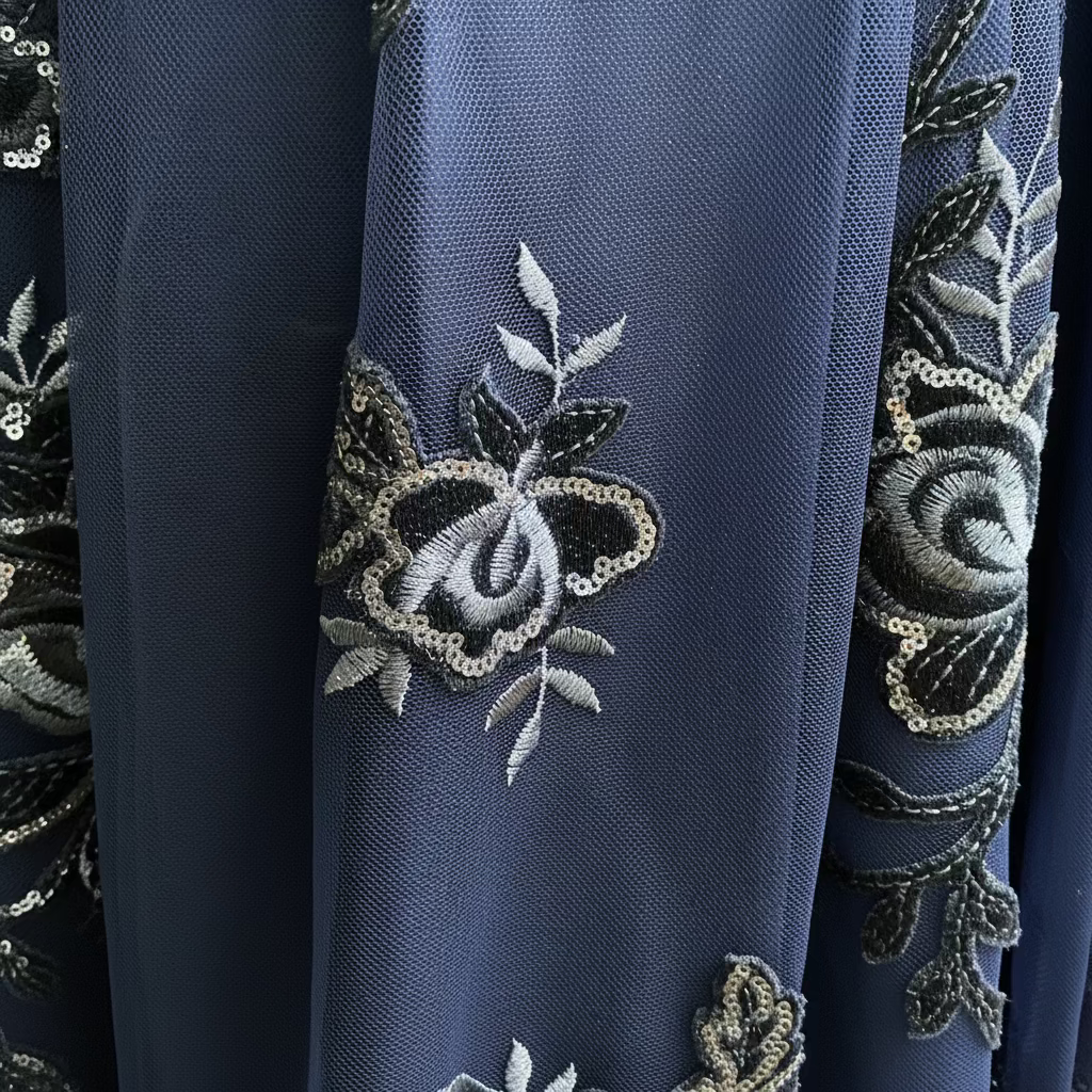 Eliza J. navy floral tulle dress, size 12
