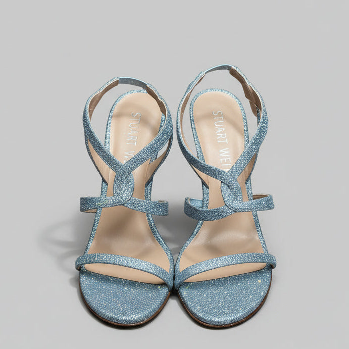 Stuart Weitzman silver Soiree 100 shoes, NEW IN BOX!