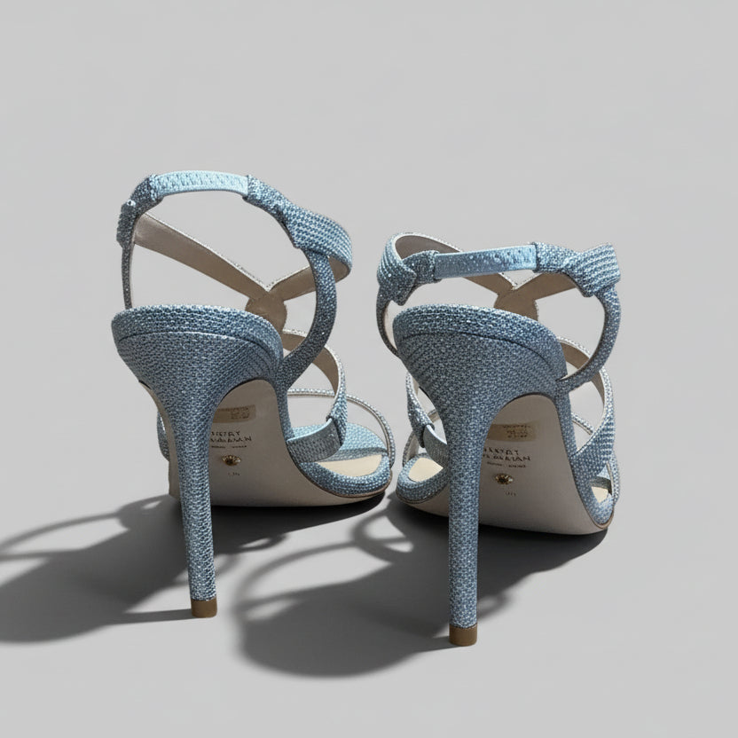 Stuart Weitzman silver Soiree 100 shoes, NEW IN BOX!