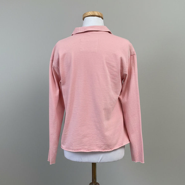 Frank & Eileen pink long sleeve Popover Henley, size XS